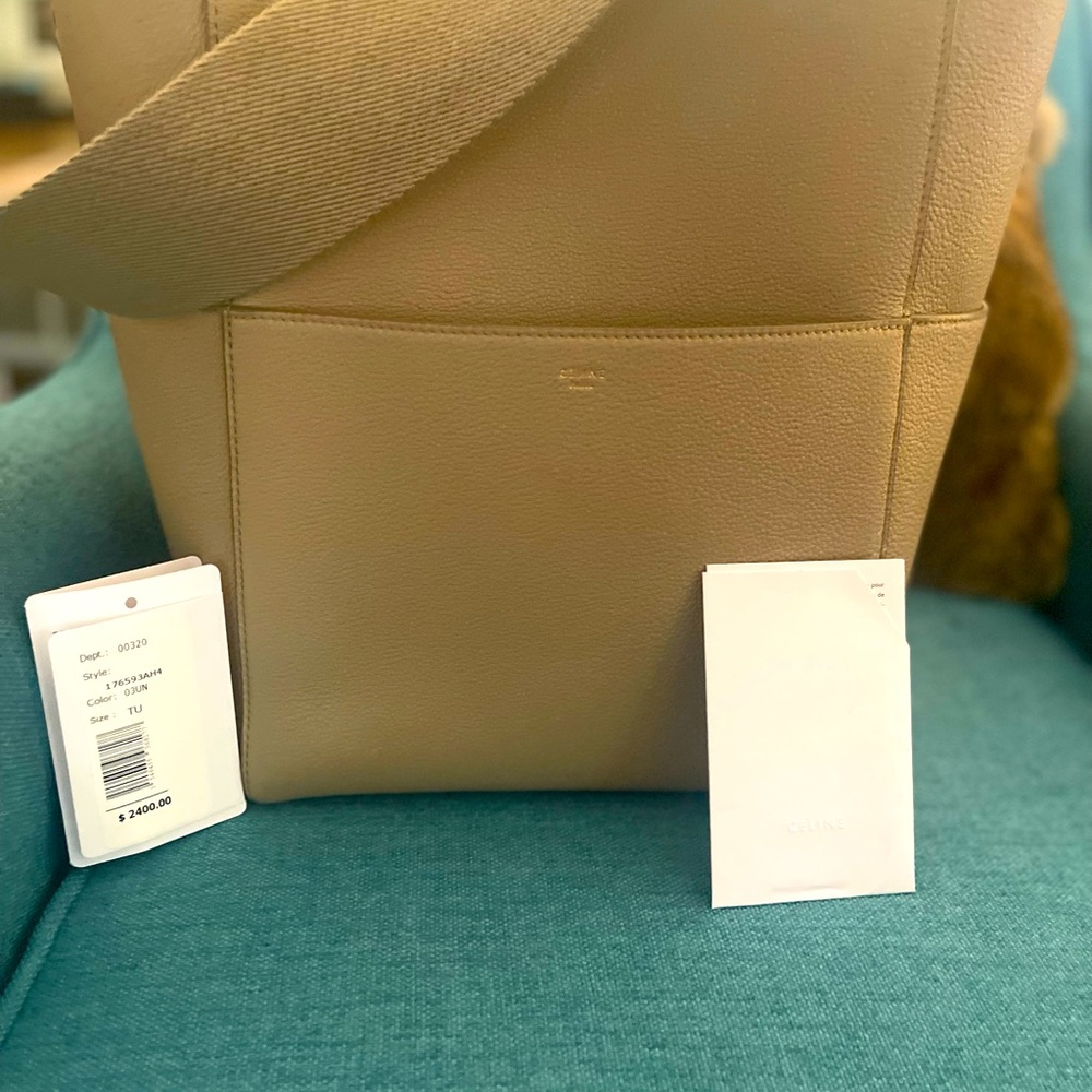 Large Cow Leather Sangle Bucket Bag Tote